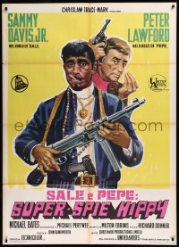 9b1149 SALT & PEPPER Italian 1p 1968 great different art of Sammy Davis & Peter Lawford, rare!