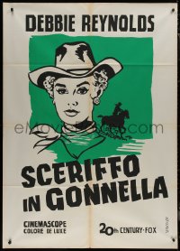 9b1157 SECOND TIME AROUND Italian 1p R1960s different art of cowgirl Debbie Reynolds, rare!