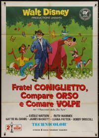 9b1184 SONG OF THE SOUTH Italian 1p R1973 Walt Disney, Uncle Remus, Br'er Rabbit & Br'er Bear, rare!