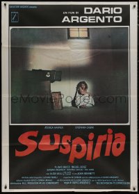 9b1196 SUSPIRIA Italian 1p 1977 classic Dario Argento horror, Stefania Casini cowering in a corner!