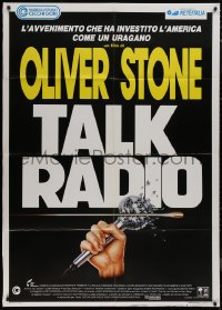 9b1205 TALK RADIO Italian 1p 1989 Oliver Stone, Bogosian, art of bullet going through microphone!
