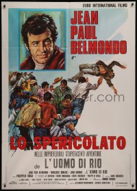 9b1215 THAT MAN FROM RIO Italian 1p R1970s L'homme de Rio, different art of Jean-Paul Belmondo!