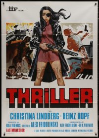 9b1218 THEY CALL HER ONE EYE Italian 1p 1974 cult classic, best art of Christina Lindberg, Thriller!