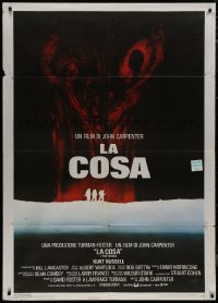 9b1220 THING Italian 1p 1982 John Carpenter, cool sci-fi horror art, the ultimate in alien terror!