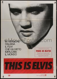 9b1221 THIS IS ELVIS Italian 1p 1981 Elvis Presley rock 'n' roll biography, portrait of The King!