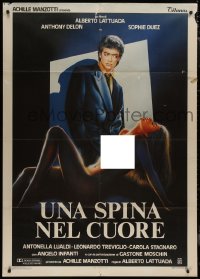9b1222 THORN IN THE HEART Italian 1p 1986 art of sexy nude Sophie Duez & Anthony Delon!