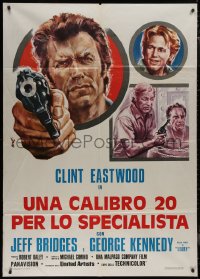 9b1224 THUNDERBOLT & LIGHTFOOT Italian 1p R1970s different Avelli of Clint Eastwood pointing gun!