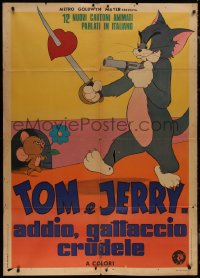 9b1230 TOM E JERRY IN ADDIO GATTACCIO CRUDELE Italian 1p 1972 Hanna-Barbera cat & mouse cartoon!