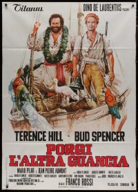 9b1244 TURN THE OTHER CHEEK Italian 1p R1970s great Casaro art of Terence Hill & Bud Spencer!