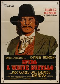 9b1267 WHITE BUFFALO style B Italian 1p 1977 different art of Charles Bronson as Wild Bill Hickok!