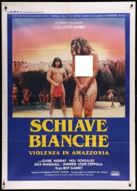 9b1269 WHITE SLAVE Italian 1p 1985 art of sexy naked Elvire Audray held captive by natives!