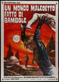 9b1283 Z.P.G. Italian 1p 1972 wild different Casaro art of woman throwing child!