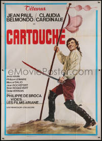 9b0465 CARTOUCHE Italian 2p R1974 art of pirate Jean-Paul Belmondo with women's underwear flag!