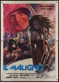 9b0484 DEVIL'S RAIN Italian 2p 1977 art of stars in Satanic ritual with naked girl by Enzo Sciotti!