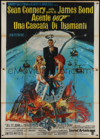 9b0485 DIAMONDS ARE FOREVER Italian 2p 1971 art of Sean Connery as James Bond 007 by Robert McGinnis!