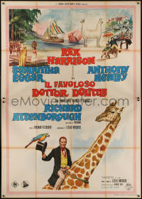 9b0486 DOCTOR DOLITTLE Italian 2p 1968 Rex Harrison speaks w/animals, directed by Richard Fleischer!