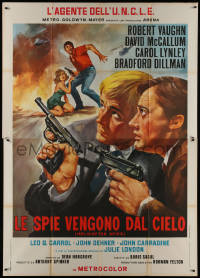 9b0520 HELICOPTER SPIES Italian 2p 1968 Robert Vaughn, David McCallum, Man from UNCLE, different!