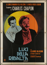 9b0553 LIMELIGHT Italian 2p R1970s close up of aging Charlie Chaplin & pretty Claire Bloom!