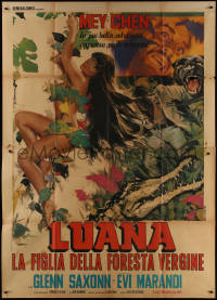 9b0562 LUANA Italian 2p 1973 great different Cesselon art of sexy female Tarzan, ultra rare!