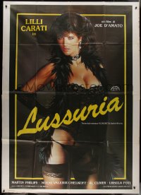 9b0564 LUST Italian 2p 1986 Sciotti art of sexy Lilli Carati in black lace lingerie, ultra rare!