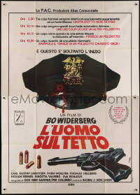 9b0569 MAN ON THE ROOF Italian 2p 1977 Bo Widerberg's Mannen pa Taket, art of bloody police cap!