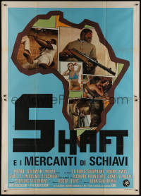 9b0624 SHAFT IN AFRICA Italian 2p 1973 different montage of of Richard Roundtree in the Motherland!