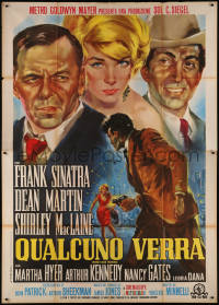 9b0626 SOME CAME RUNNING Italian 2p R1964 different Stefano art of Sinatra, Martin & MacLaine!