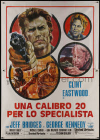 9b0645 THUNDERBOLT & LIGHTFOOT Italian 2p 1974 different Avelli art of Eastwood, Bridges & Kennedy!