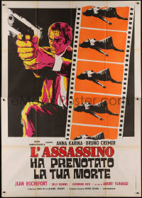 9b0647 TIME TO DIE Italian 2p 1975 Le Temps de mourir, art of Bruno Cremer with gun by filmstrip!