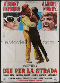 9b0657 TWO FOR THE ROAD Italian 2p 1967 Nistri art of Audrey Hepburn & Albert Finney, Stanley Donen!