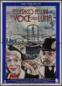 9b0663 VOICE OF THE MOON Italian 2p 1990 Federico Fellini, Roberto Benigni, art by Manara, rare!
