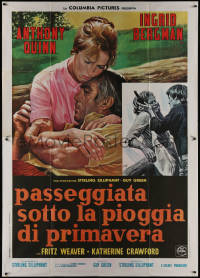 9b0664 WALK IN THE SPRING RAIN Italian 2p 1970 Mos art of Anthony Quinn & Ingrid Bergman embracing!