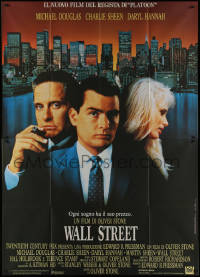 9b0665 WALL STREET Italian 2p 1988 Michael Douglas, Charlie Sheen, Daryl Hannah, Oliver Stone!
