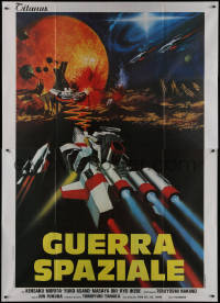 9b0667 WAR IN SPACE Italian 2p 1978 Jun Fukuda's Wakusei daisenso, Toho sci-fi, cool art!