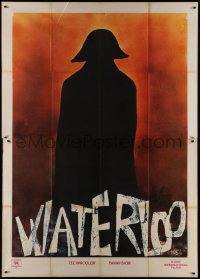 9b0670 WATERLOO style B Italian 2p 1970 silhouette art of Rod Steiger as Napoleon Bonaparte by Raffy!