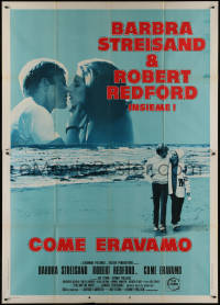 9b0671 WAY WE WERE Italian 2p 1974 Barbra Streisand & Robert Redford walk on beach & kissing!