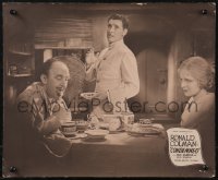 9b0047 CONDEMNED jumbo LC 1929 Ronald Colman between pretty Ann Harding & Dudley Digges eating!