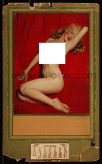 9b0079 MARILYN MONROE Golden Dreams 10x16 calendar 1953 nude image from 1st Playboy centerfold!