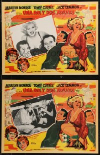 9b0153 SOME LIKE IT HOT 5 Mexican LCs R1990s Marilyn Monroe, Tony Curtis & Jack Lemmon in drag!
