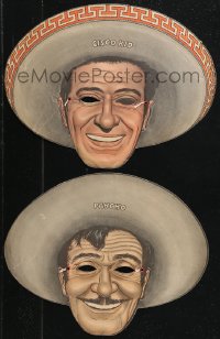 9b0007 CISCO KID set of 2 10x13 paper masks 1953 kids got it from Tip-Top bread, cool die-cut images!