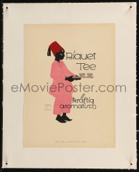 9b0160 LUDWIG HOHLWEIN linen German book page 1926 great art ad for Riquet Tee tea!