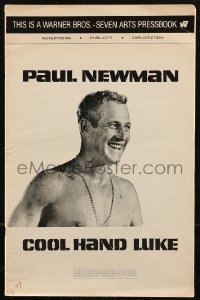 9b0194 COOL HAND LUKE pressbook 1967 Paul Newman prison escape classic, includes the herald!