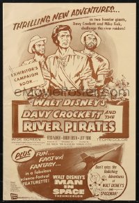 9b0196 DAVY CROCKETT & THE RIVER PIRATES pressbook 1956 Walt Disney, Fess Parker & Buddy Ebsen!