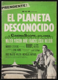 9b0203 FORBIDDEN PLANET Spanish/US pressbook 1956 Leslie Nielsen, Anne Francis, classic sci-fi, rare!