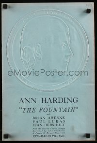 9b0204 FOUNTAIN pressbook 1934 Ann Harding, Paul Lukas, Hersholt, cool embossed cover, ultra rare!