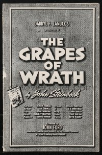 9b0210 GRAPES OF WRATH pressbook 1940 Henry Fonda, Steinbeck, Benton art, John Ford classic, rare!