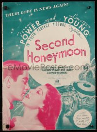 9b0224 SECOND HONEYMOON pressbook 1937 great images of Tyrone Power & sexy Loretta Young, rare!