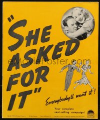 9b0225 SHE ASKED FOR IT pressbook 1937 mystery writer & pretend detective solves his uncle's murder!