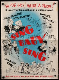 9b0226 SING BABY SING pressbook 1936 Machamer art of Alice Faye, Adolphe Menjou & co-stars, rare!