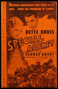 9b0228 SPECIAL AGENT pressbook 1935 great images of George Brent & Bette Davis, ultra rare!